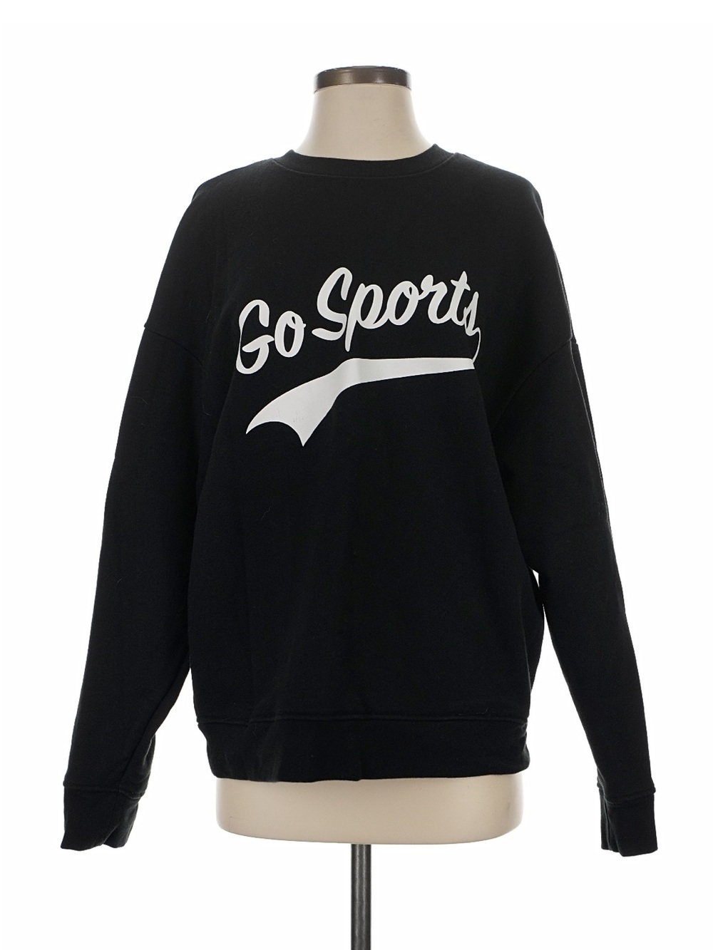 Favorite Daughter Black Crewneck Sweatshirt with White 'Go Sports' Graphic - Picture 2 of 9